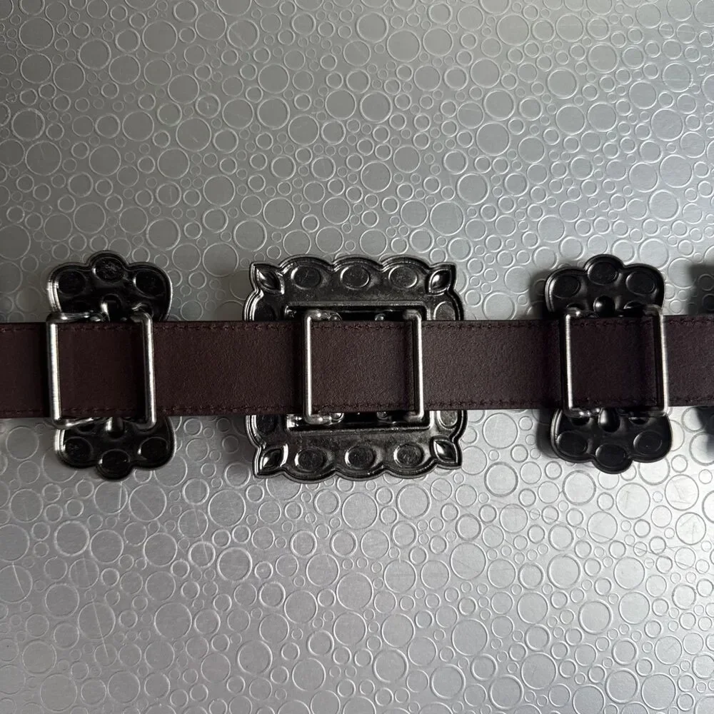 NWT Lucky & Blessed Turquoise Concho Tool Leather Belt - S Runs Bigger Dust Bag